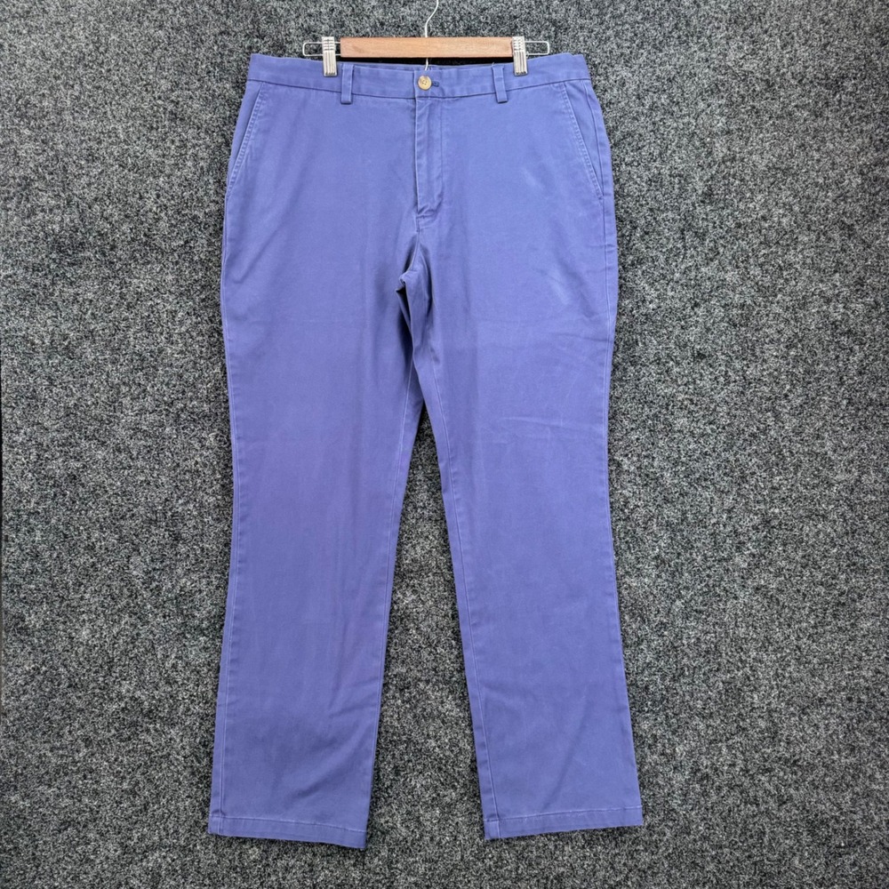 Vineyard Vines Breaker Pants Mens 35x32 Blue Purple Stretch Chino Trousers